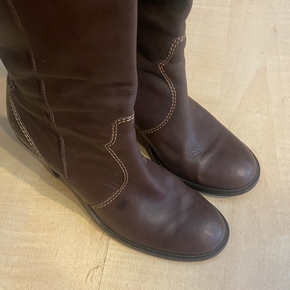 Franco Sarto Dark Brown Heeled Boots - Picture 2 of 5